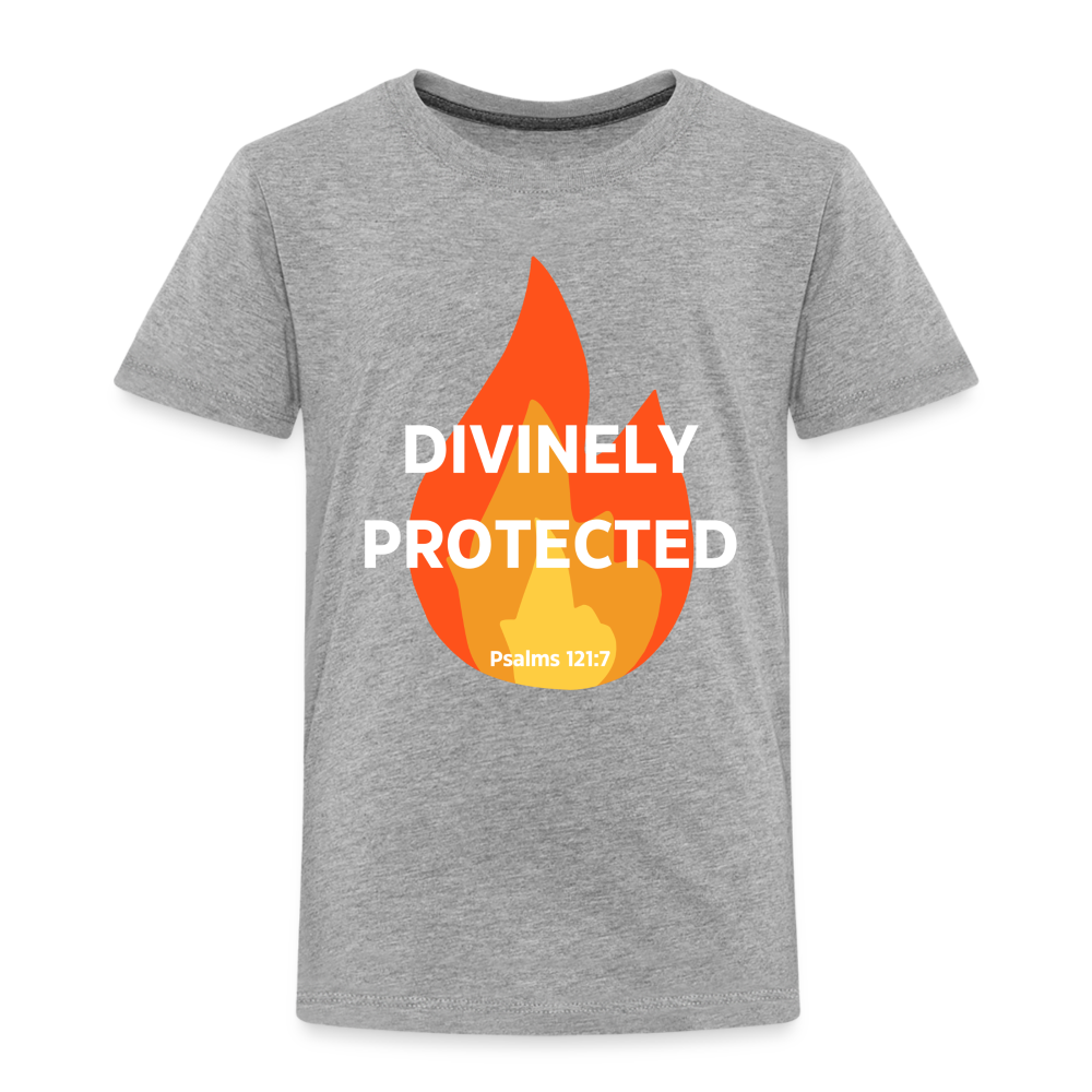 Divinely Protected - White Letters - Toddler - heather gray