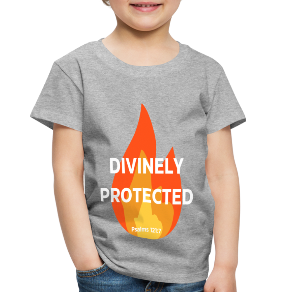 Divinely Protected - White Letters - Toddler - heather gray