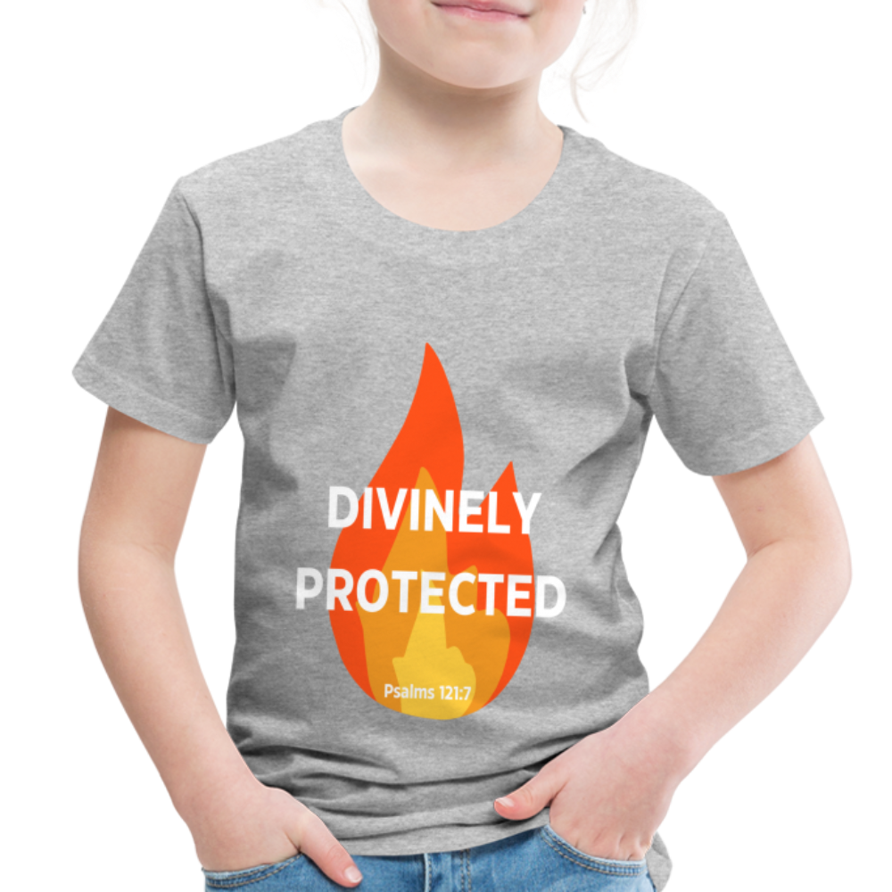 Divinely Protected - White Letters - Toddler - heather gray