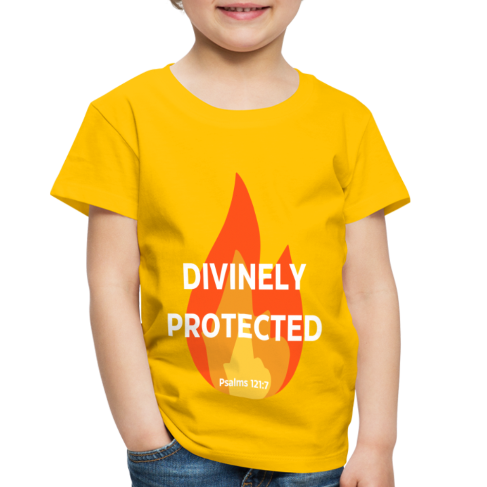 Divinely Protected - White Letters - Toddler - sun yellow