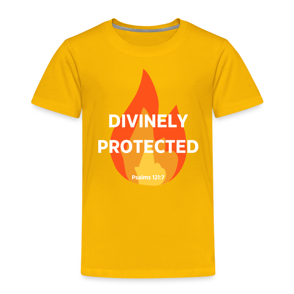 Divinely Protected - White Letters - Toddler - sun yellow