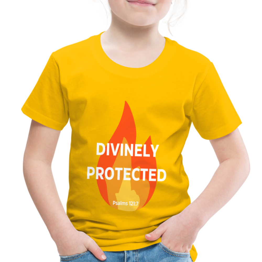 Divinely Protected - White Letters - Toddler - sun yellow