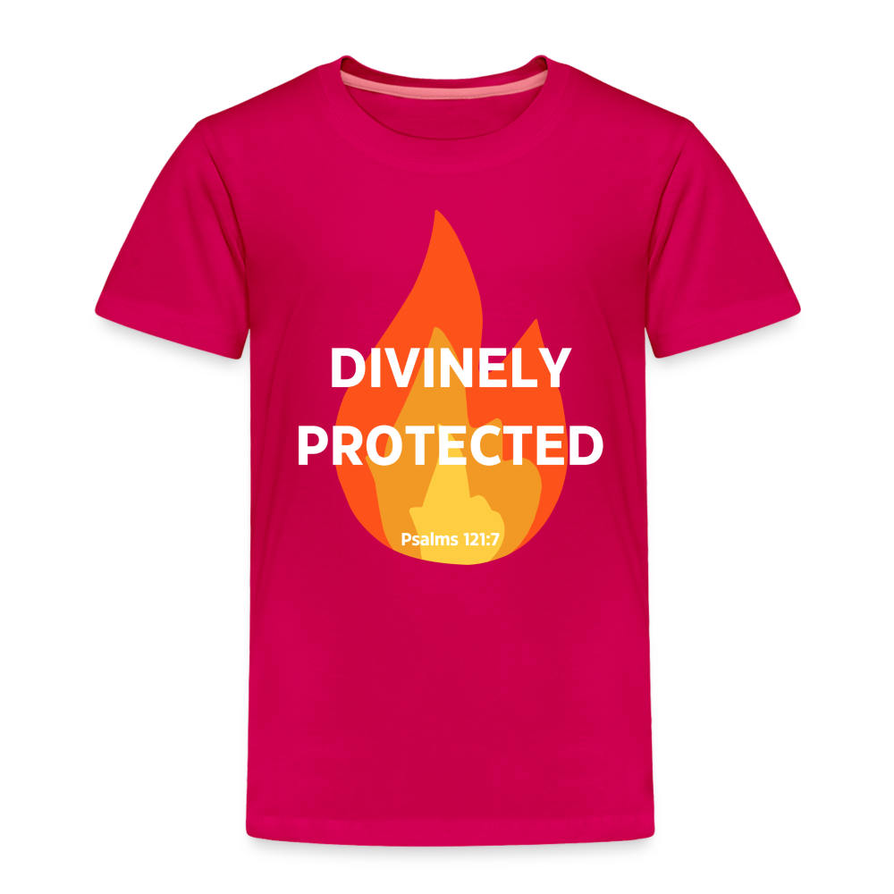 Divinely Protected - White Letters - Toddler - dark pink