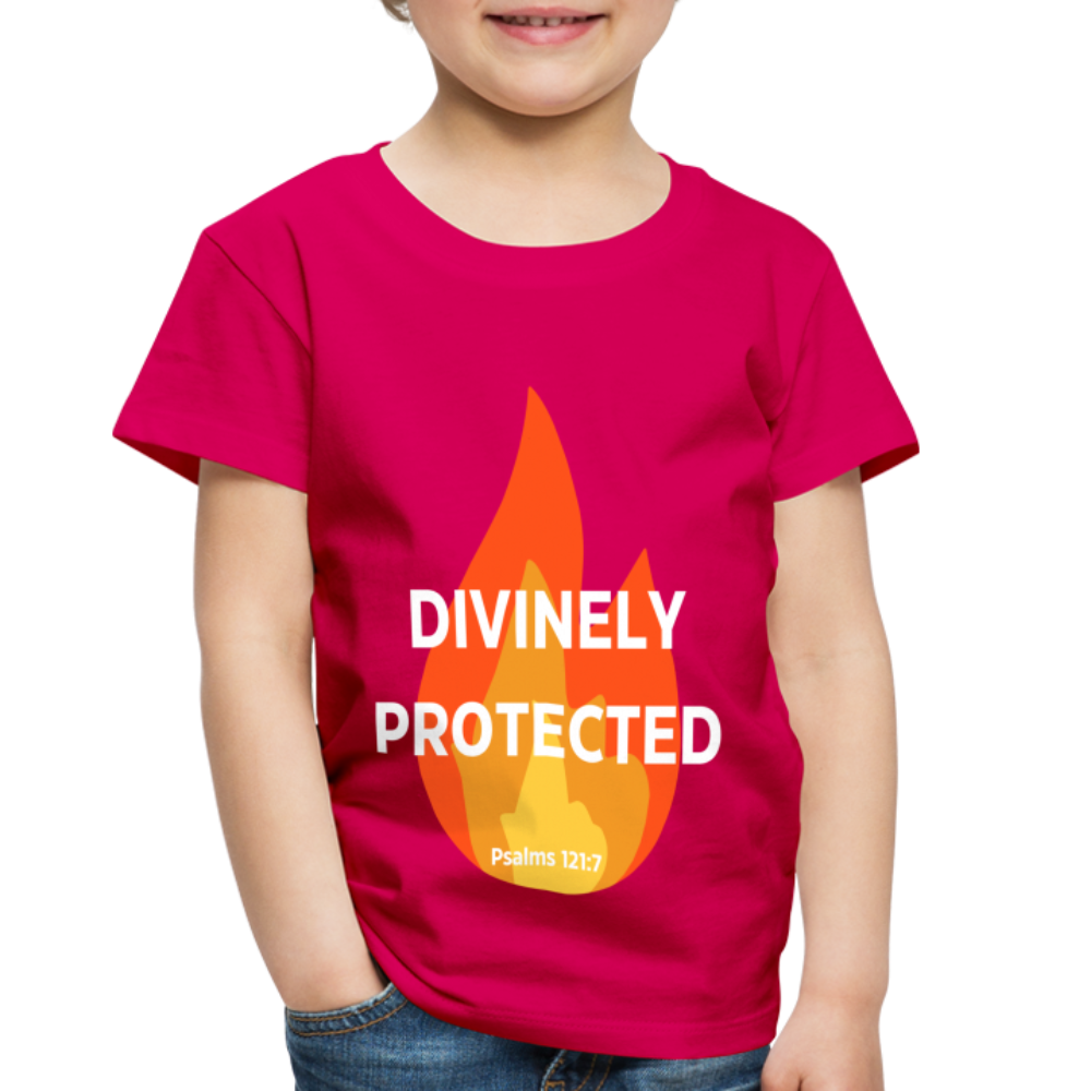 Divinely Protected - White Letters - Toddler - dark pink