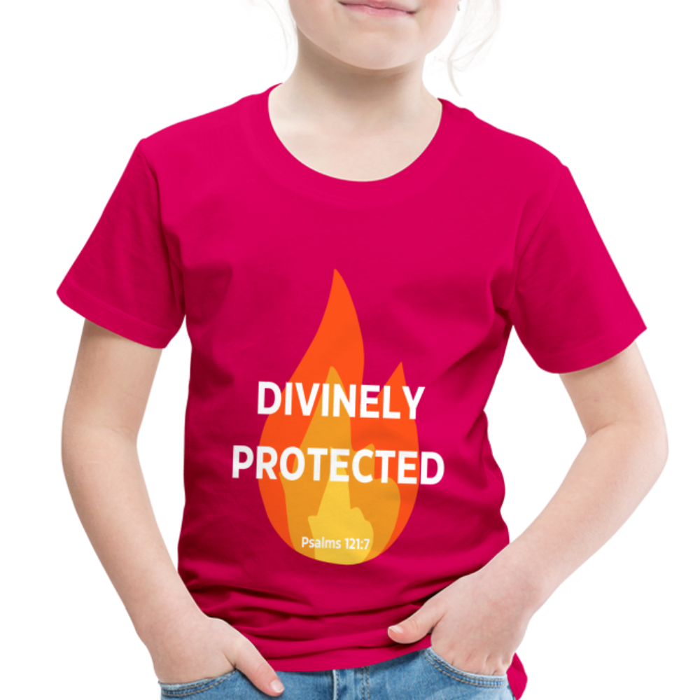 Divinely Protected - White Letters - Toddler - dark pink