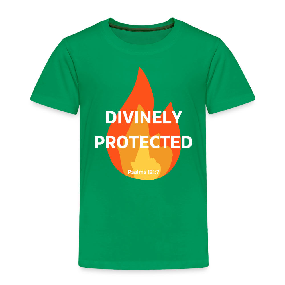 Divinely Protected - White Letters - Toddler - kelly green