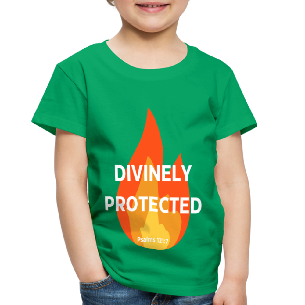 Divinely Protected - White Letters - Toddler - kelly green