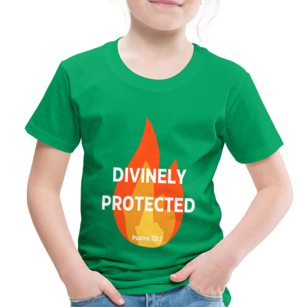 Divinely Protected - White Letters - Toddler - kelly green