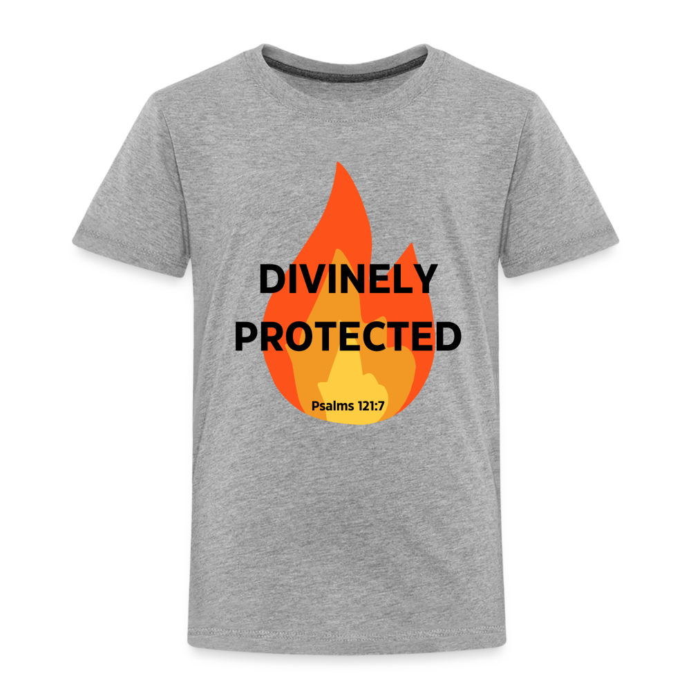 Divinely Protected - Black Letters - Toddler - heather gray