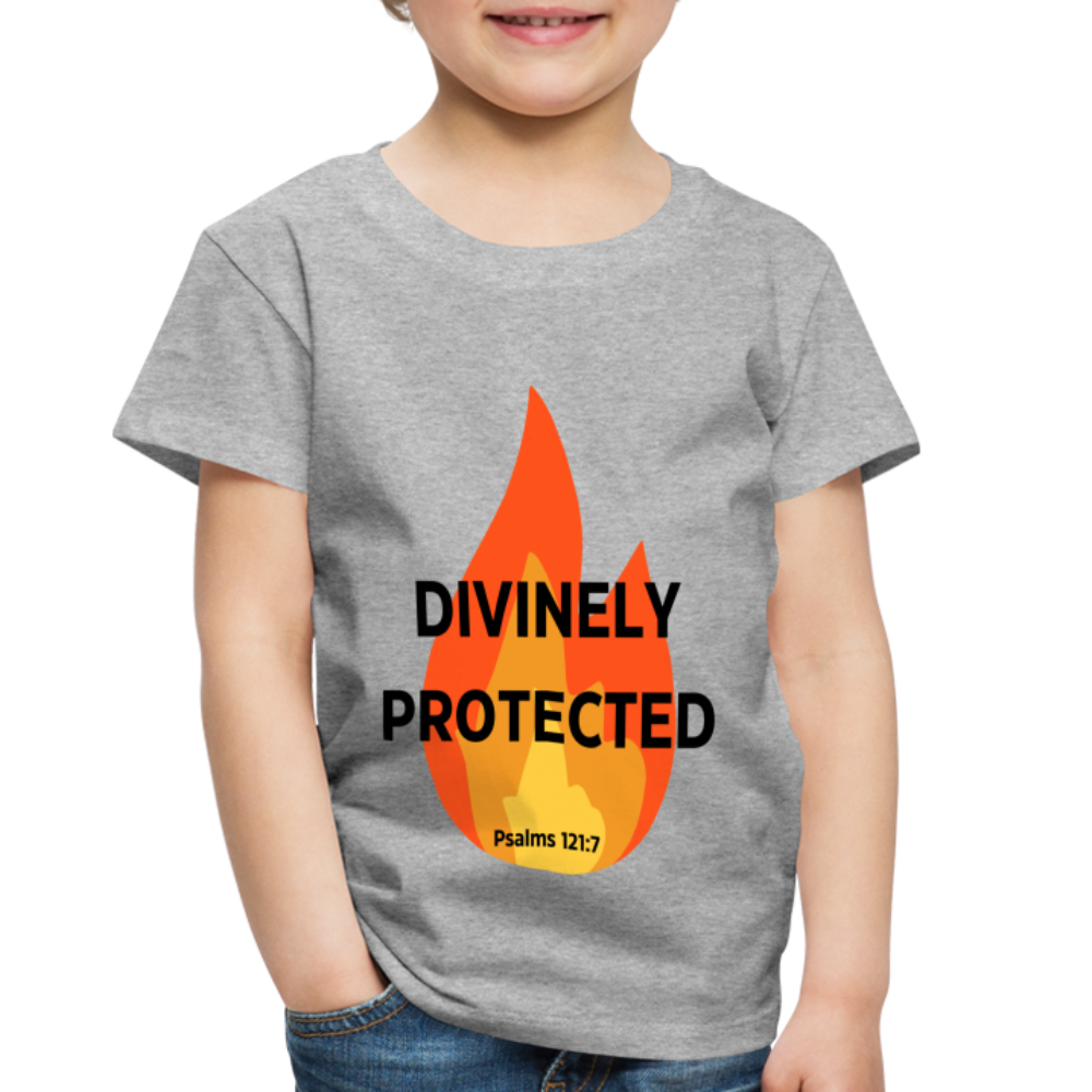 Divinely Protected - Black Letters - Toddler - heather gray