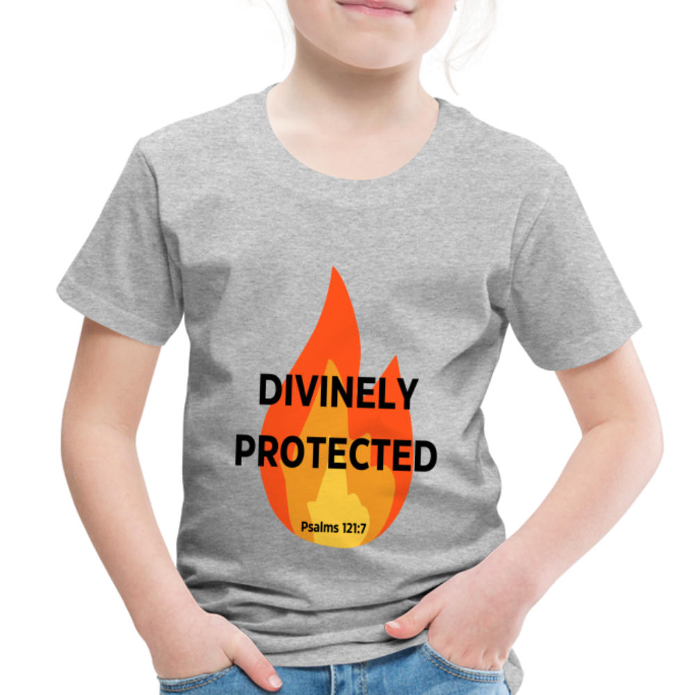 Divinely Protected - Black Letters - Toddler - heather gray