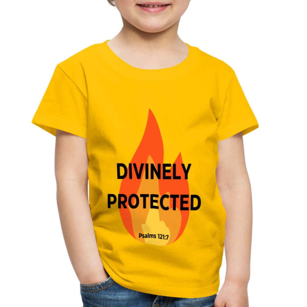 Divinely Protected - Black Letters - Toddler - sun yellow