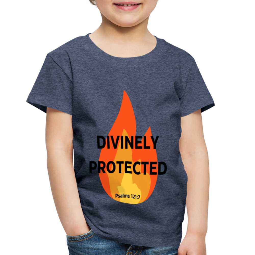 Divinely Protected - Black Letters - Toddler - heather blue