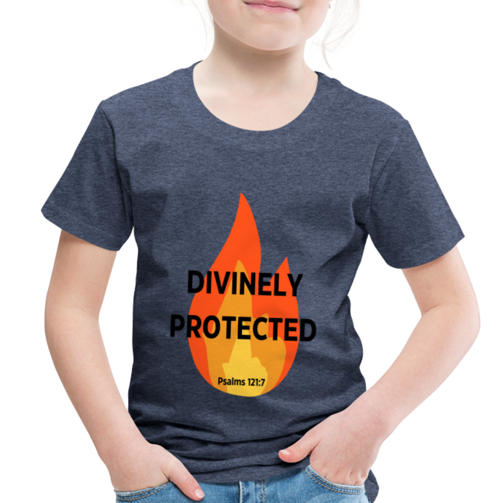 Divinely Protected - Black Letters - Toddler - heather blue