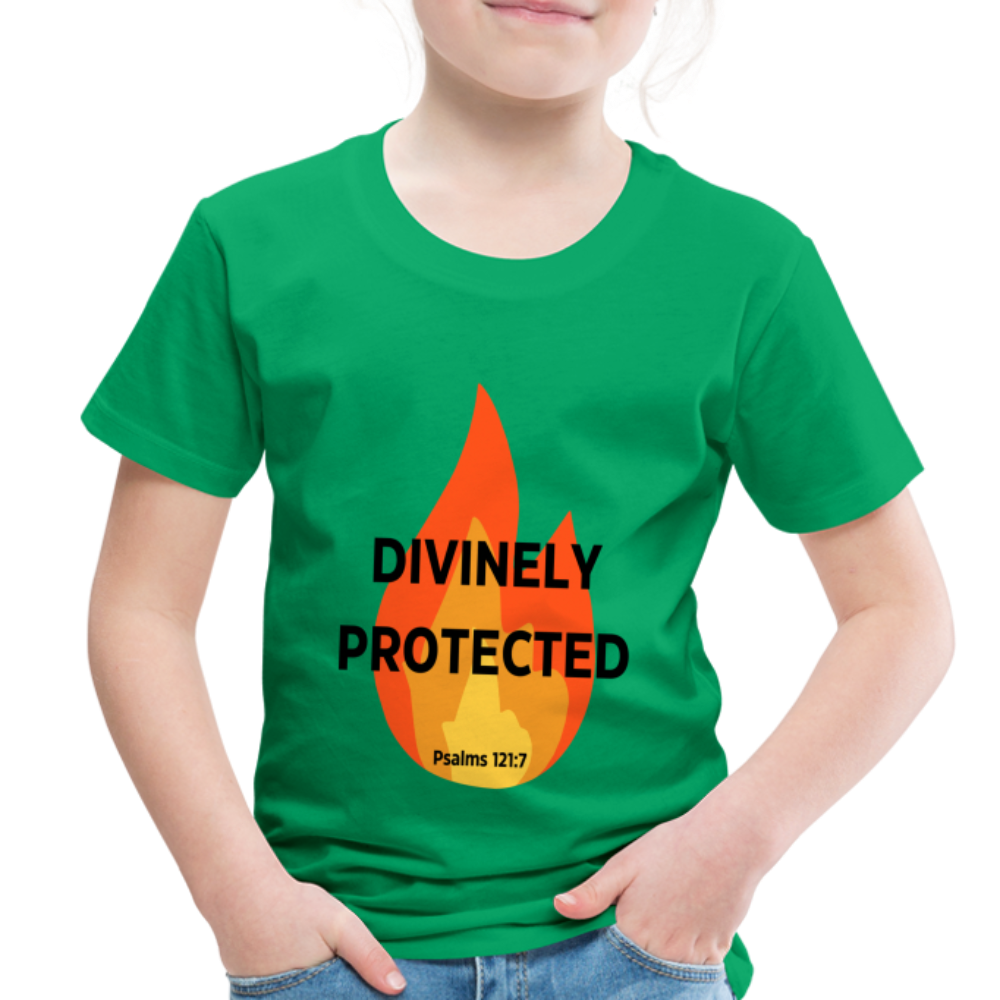 Divinely Protected - Black Letters - Toddler - kelly green