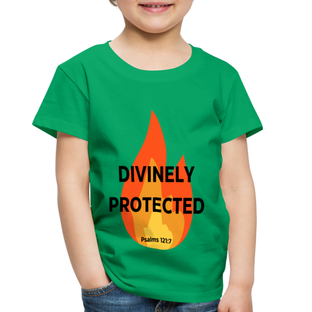 Divinely Protected - Black Letters - Toddler - kelly green