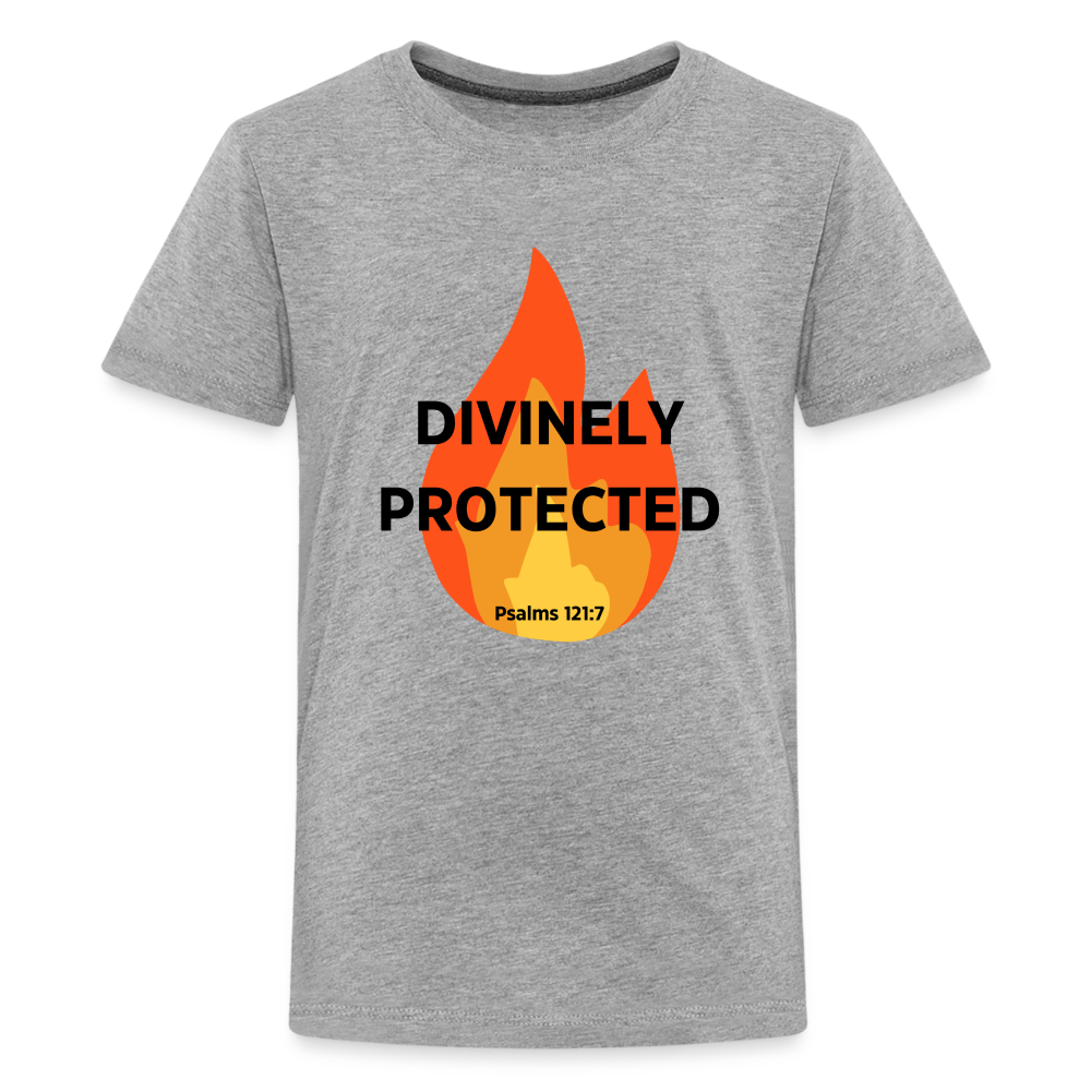 Divinely Protected - Black Letters - Kids' - heather gray