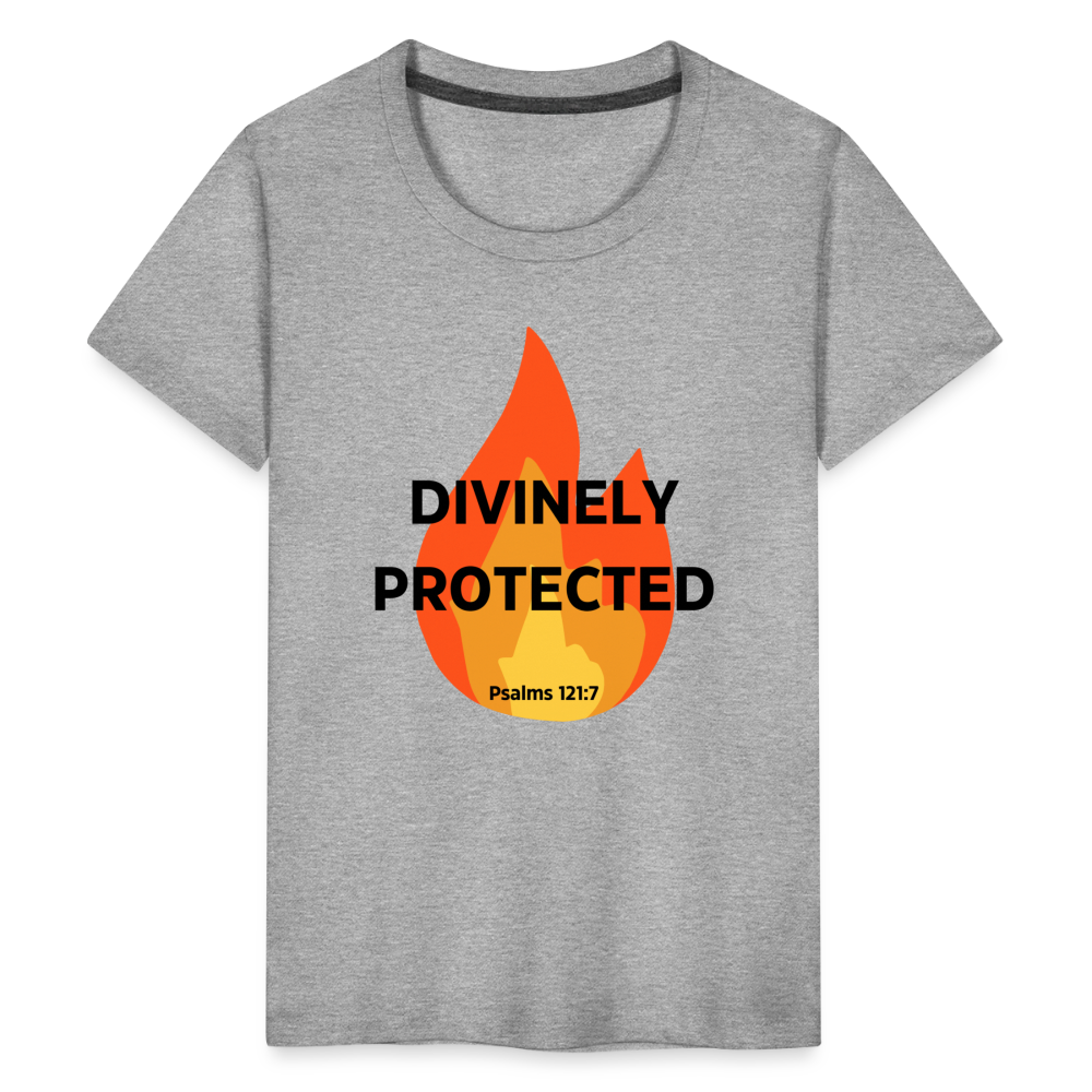 Divinely Protected - Black Letters - Kids' - heather gray