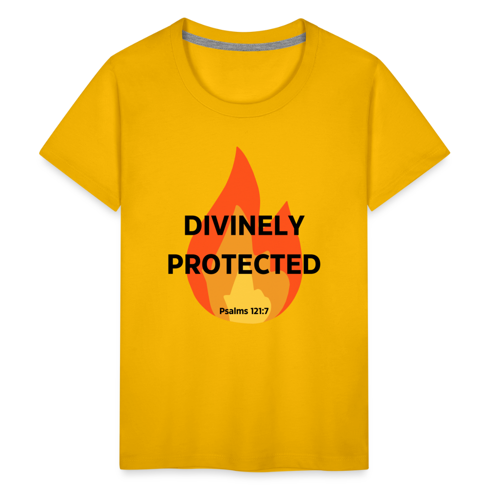 Divinely Protected - Black Letters - Kids' - sun yellow