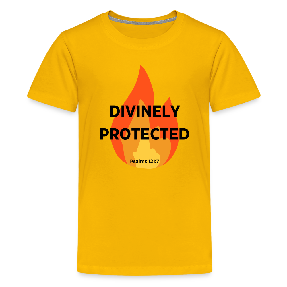 Divinely Protected - Black Letters - Kids' - sun yellow