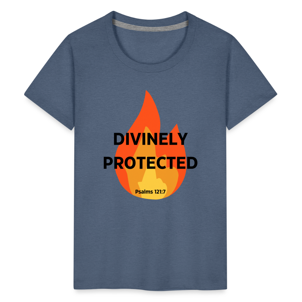 Divinely Protected - Black Letters - Kids' - heather blue