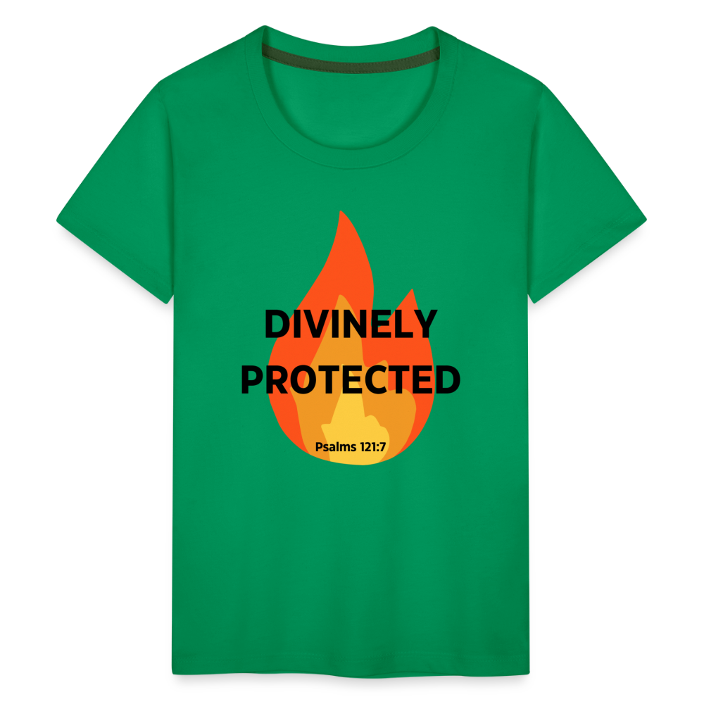 Divinely Protected - Black Letters - Kids' - kelly green