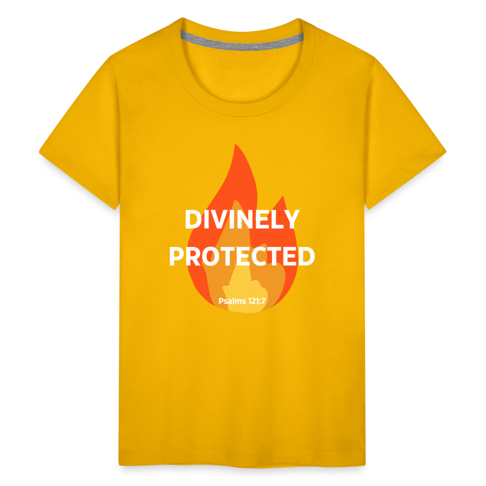 Divinely Protected - White Letters - Kids' - sun yellow