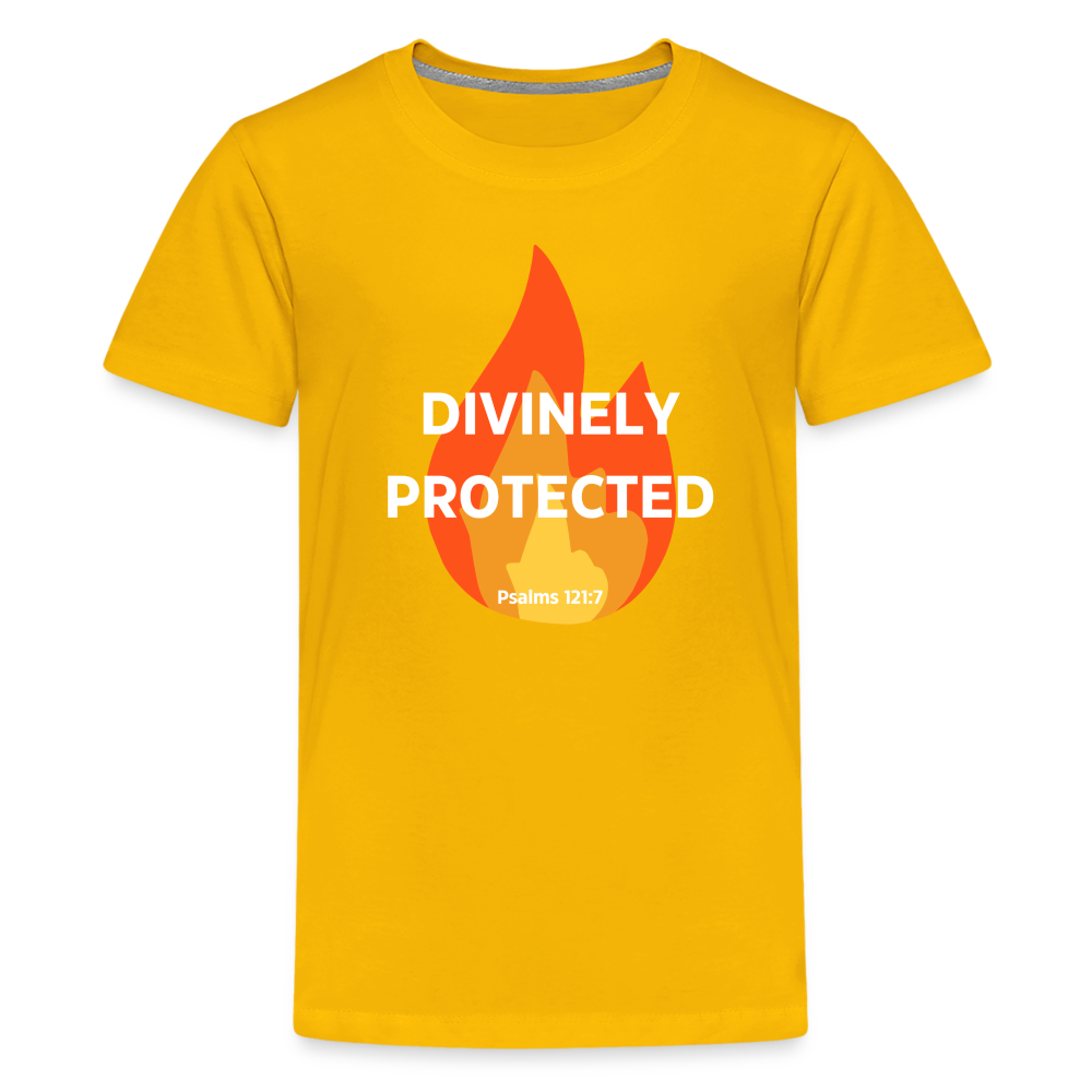 Divinely Protected - White Letters - Kids' - sun yellow