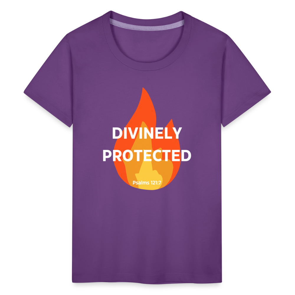 Divinely Protected - White Letters - Kids' - purple