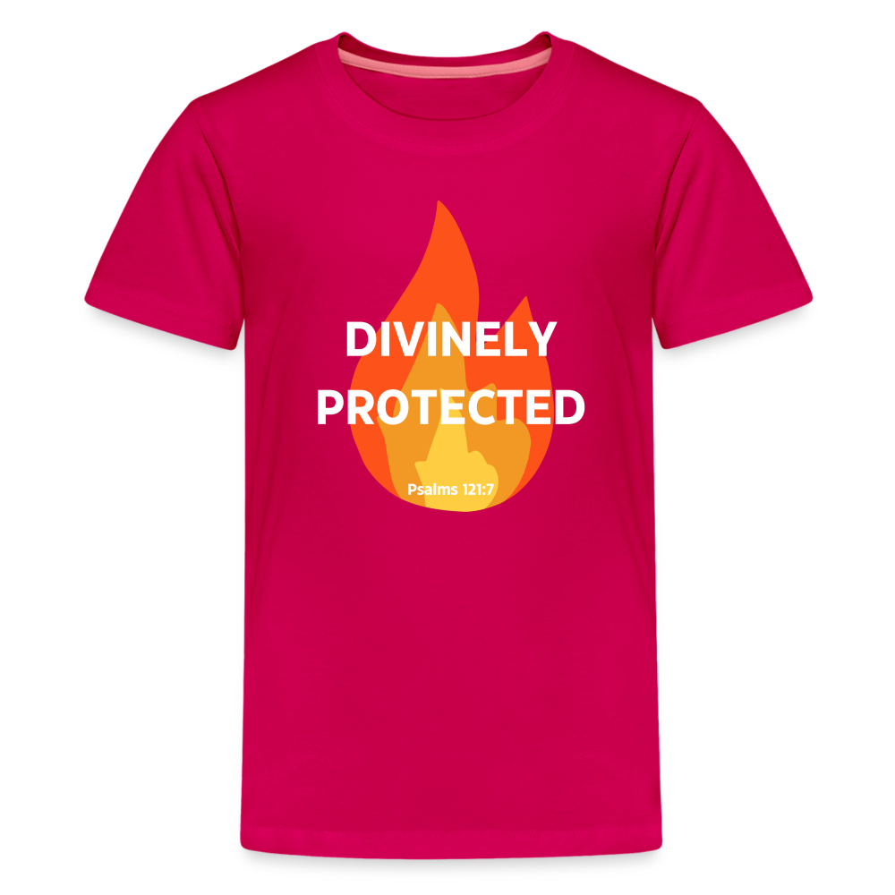 Divinely Protected - White Letters - Kids' - dark pink