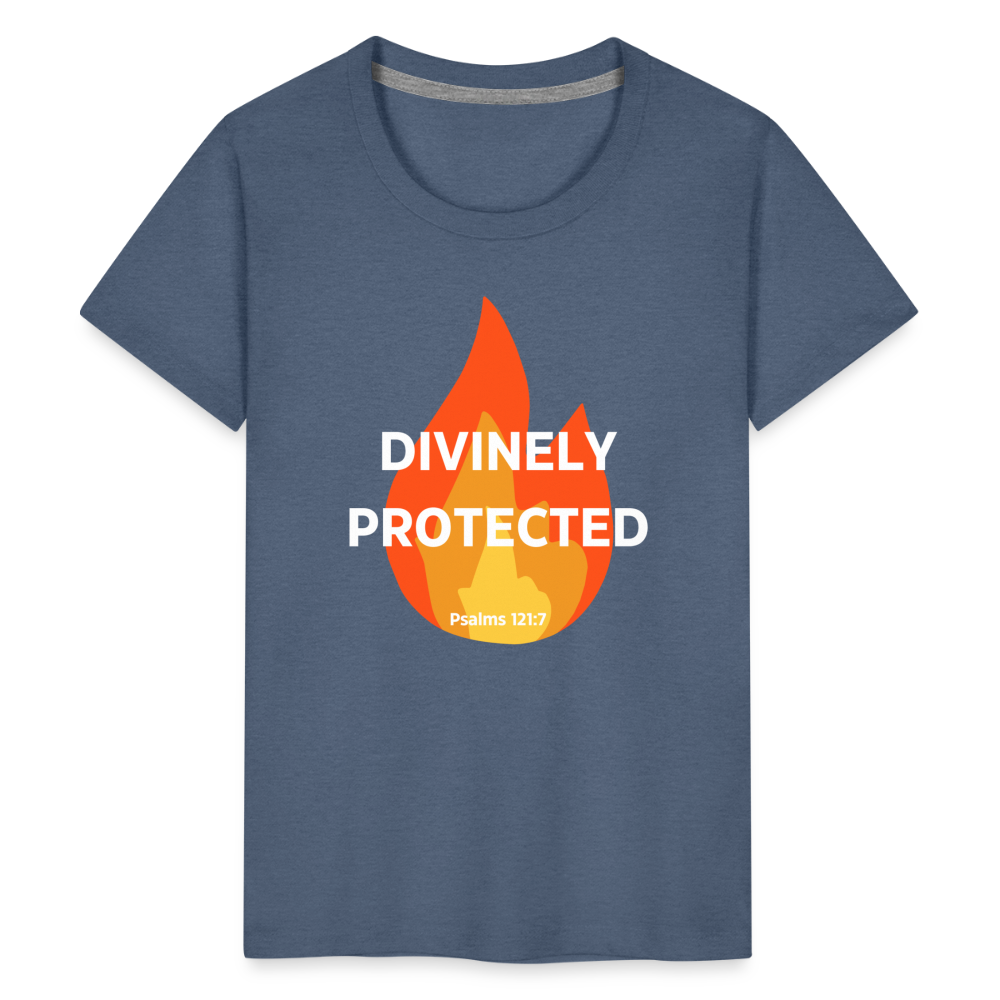 Divinely Protected - White Letters - Kids' - heather blue