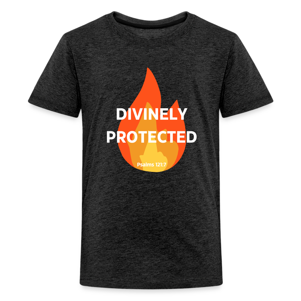 Divinely Protected - White Letters - Kids' - charcoal grey