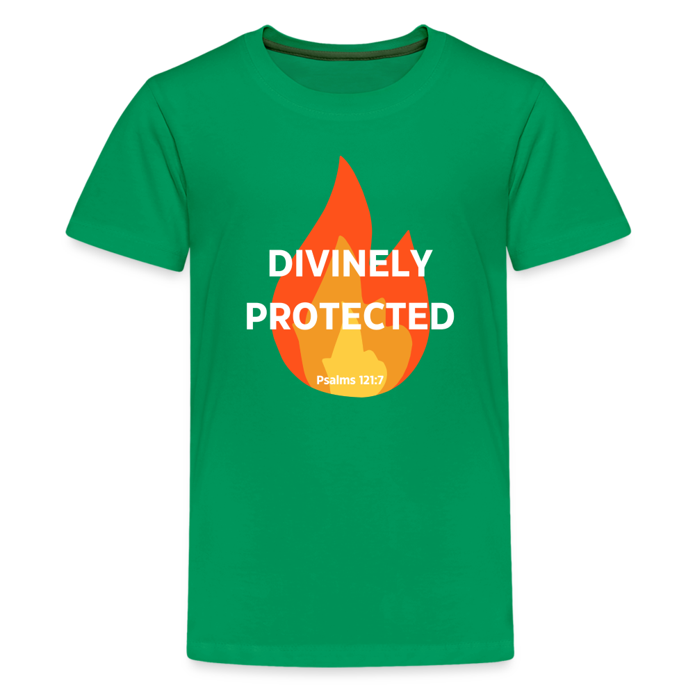 Divinely Protected - White Letters - Kids' - kelly green