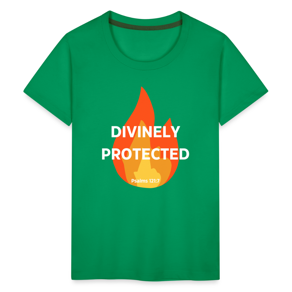 Divinely Protected - White Letters - Kids' - kelly green