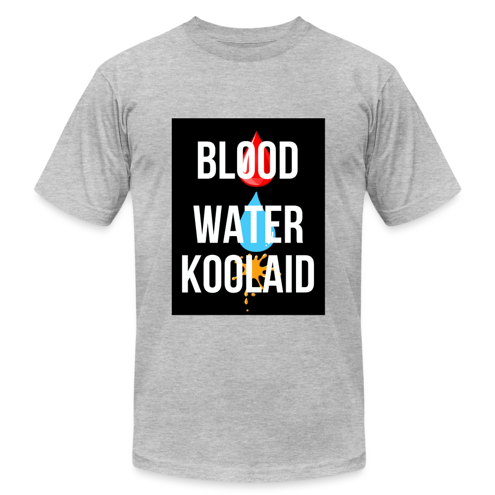 Blood Water or Koolaid - White Letters - heather gray