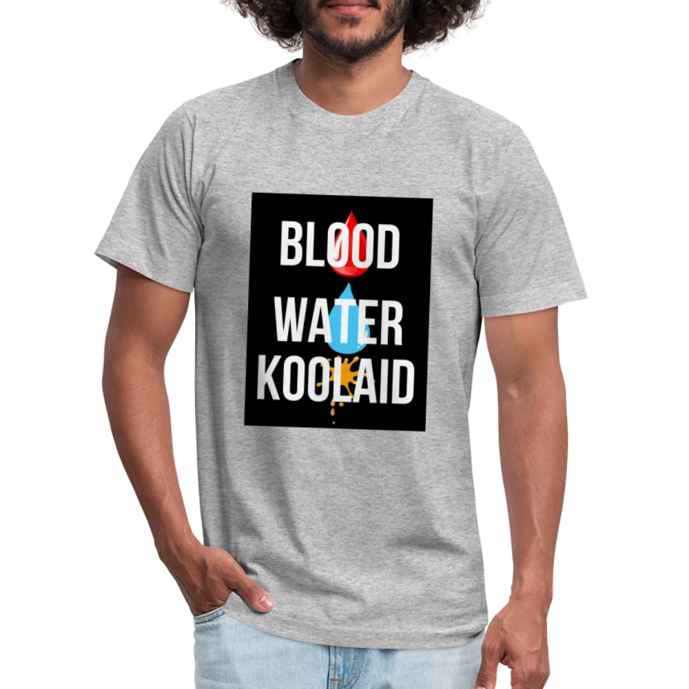 Blood Water or Koolaid - White Letters - heather gray