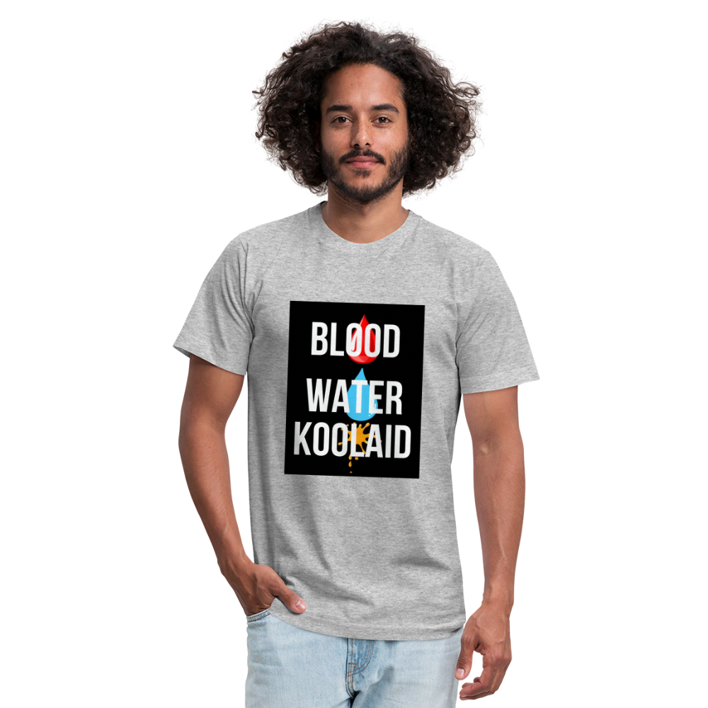 Blood Water or Koolaid - White Letters - heather gray