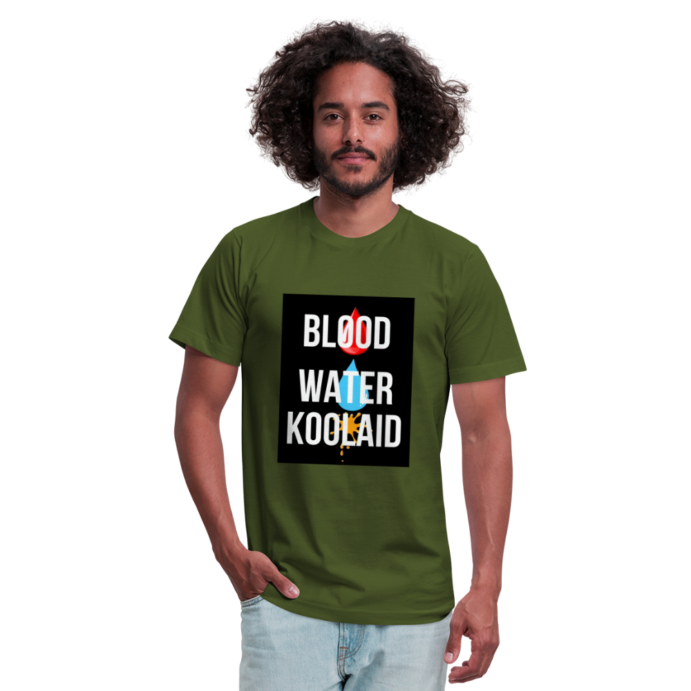 Blood Water or Koolaid - White Letters - olive