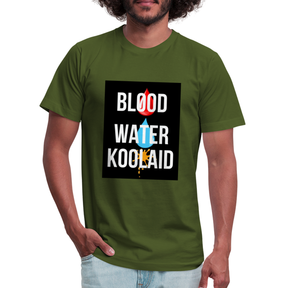 Blood Water or Koolaid - White Letters - olive