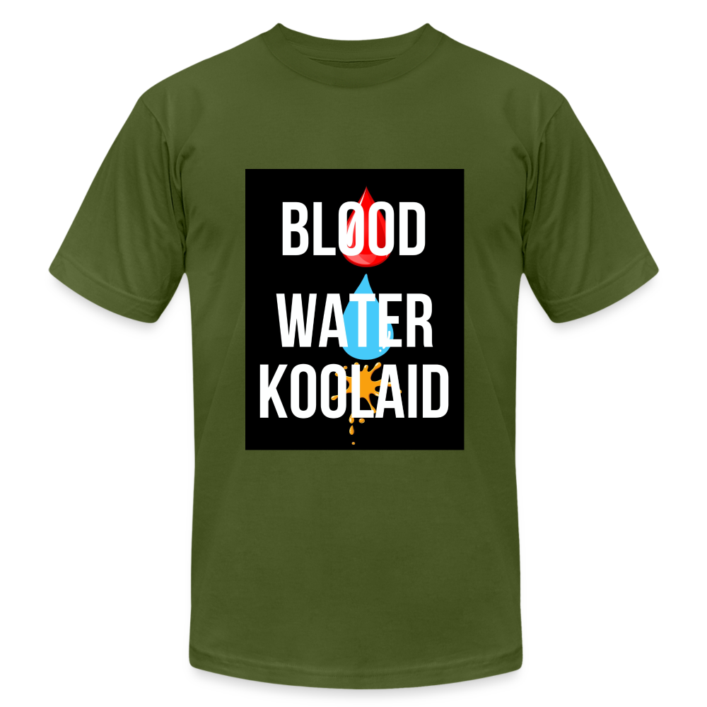 Blood Water or Koolaid - White Letters - olive