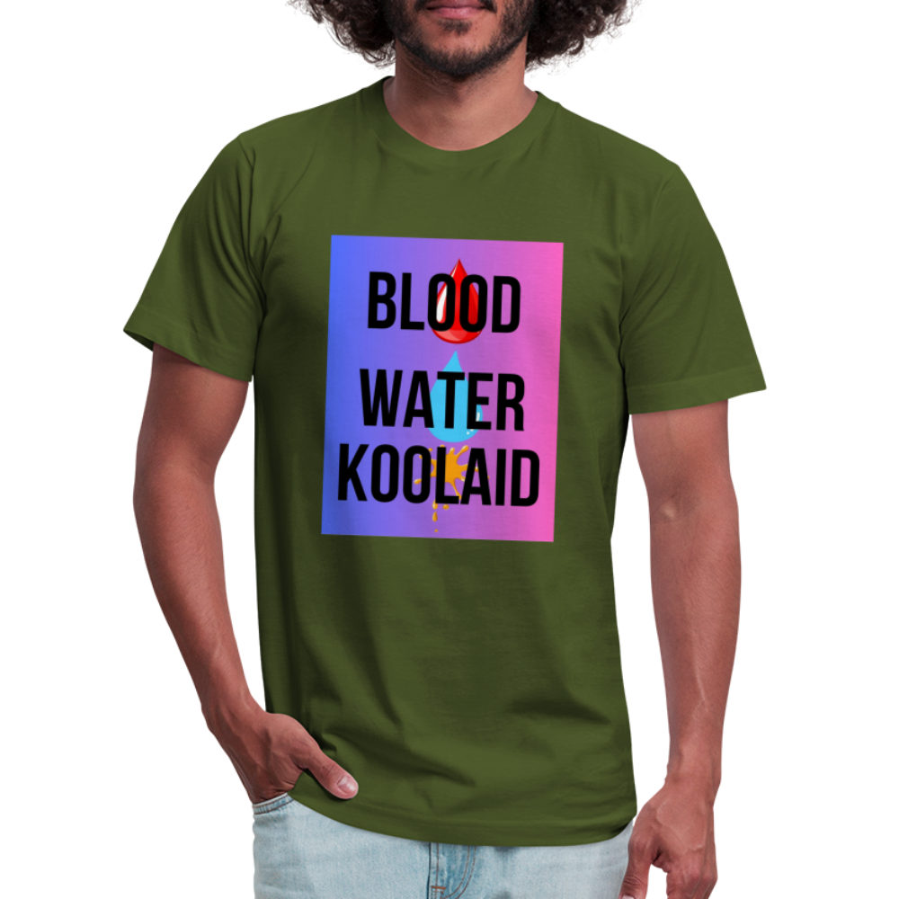 Blood Water or Koolaid - Black Letters/Colorful - olive