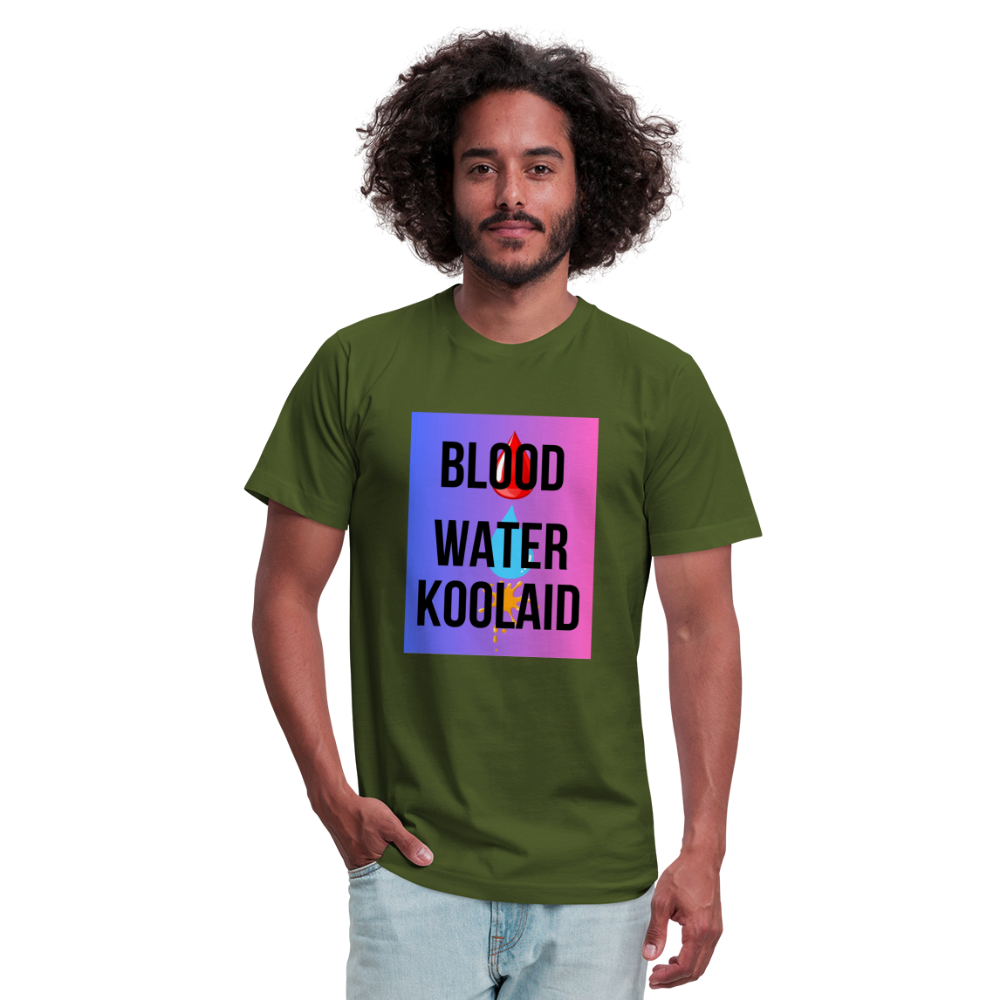 Blood Water or Koolaid - Black Letters/Colorful - olive