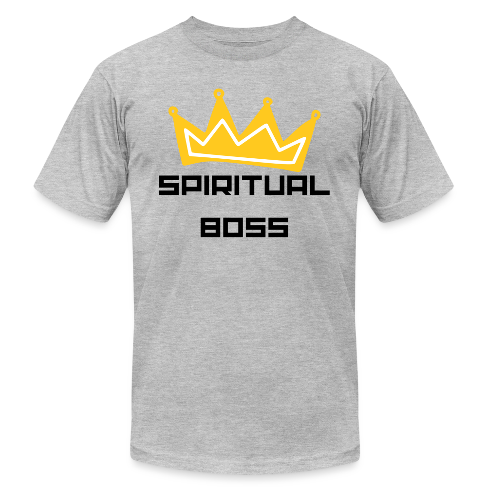 Spiritual Boss - Black Letters - heather gray