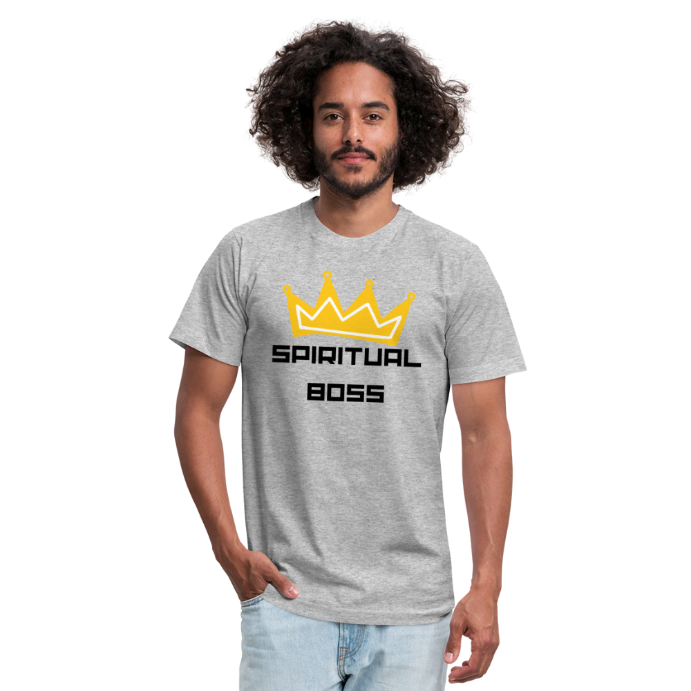 Spiritual Boss - Black Letters - heather gray