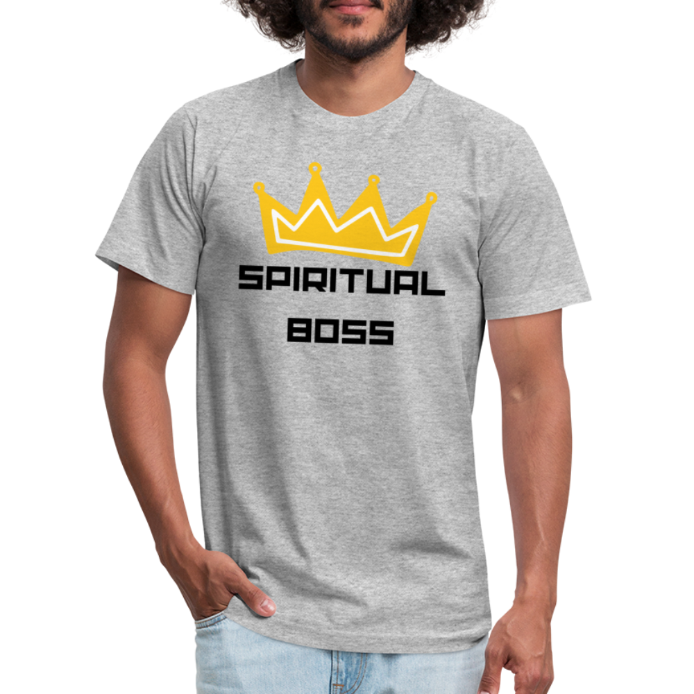 Spiritual Boss - Black Letters - heather gray