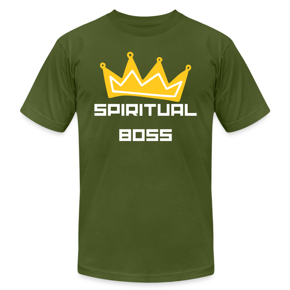 Spiritual Boss - White Letters - olive