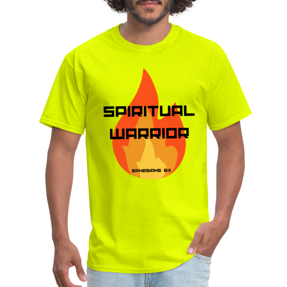 Spiritual Warrior - Black Letters - safety green