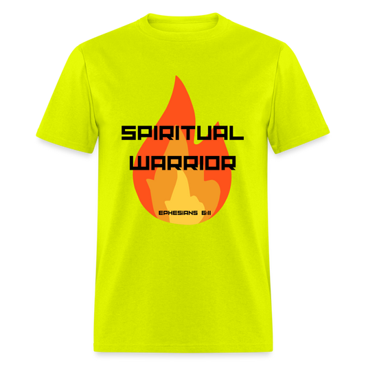 Spiritual Warrior - Black Letters - safety green