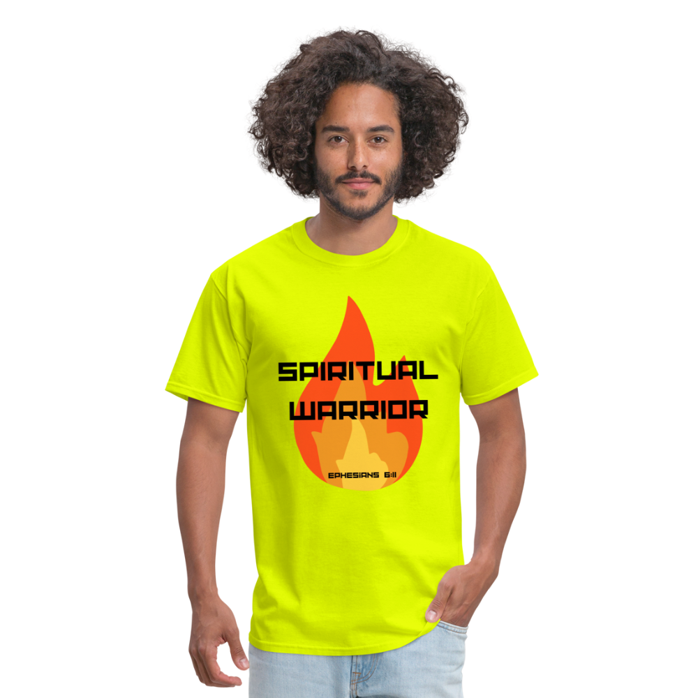 Spiritual Warrior - Black Letters - safety green