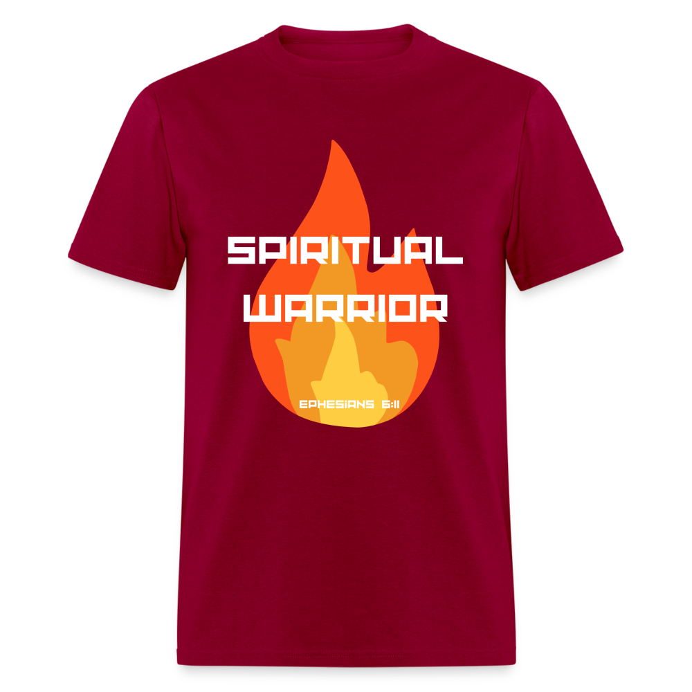 Spiritual Warrior - White Letters - dark red